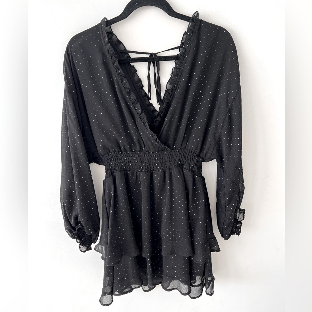 Dynamite long sleeve ruffle dress